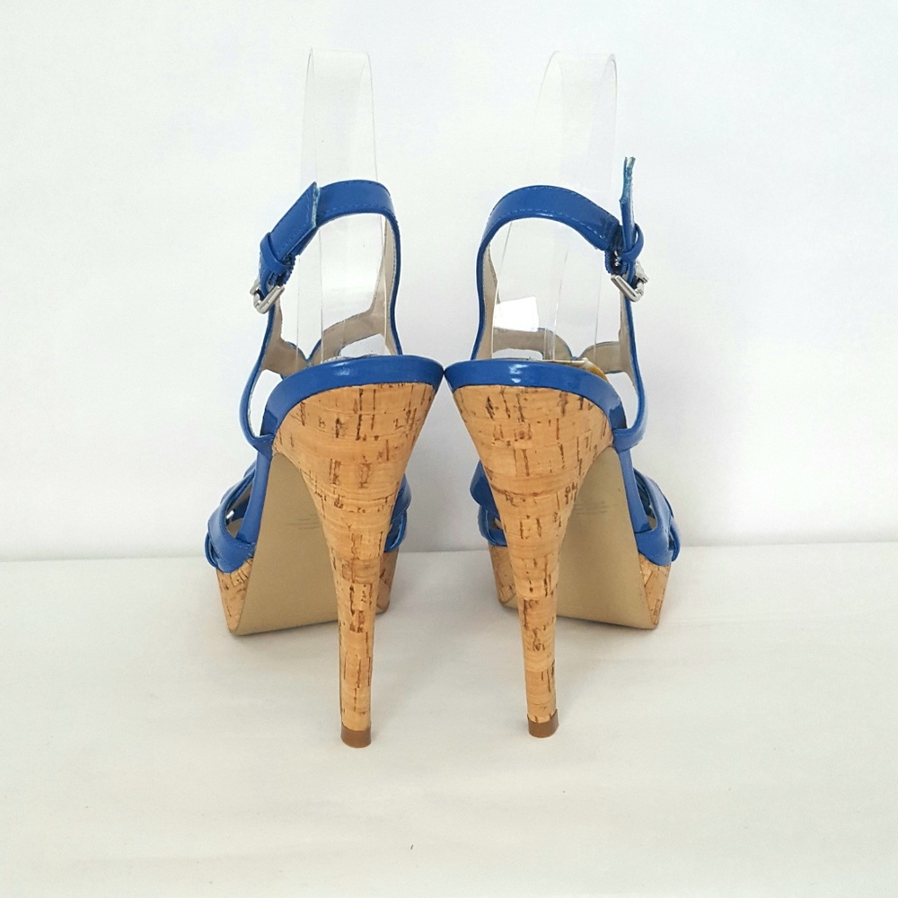 GUESS Blue Cork Platform ALEENA Sandal Size US 6.5 - Picture 2 of 6